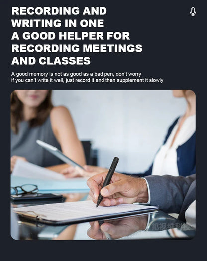 Digital Voice Recorder Pen – 8GB/16GB/32GB/64GB Professional Audio Recorder with Noise Reduction for Business Meetings