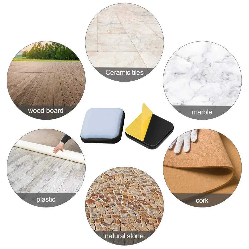 20PCS Feet Glider Sliding Pads – PTFE Square Furniture Sliders for Home, Floor Mover Pads for Household Hardware