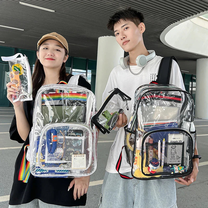 Transparent Shoulder Backpack | Unisex Large Capacity Waterproof Multifunctional Bag for Men & Women