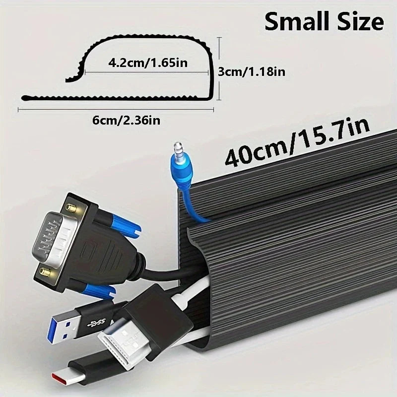 Under Desk Cable Management Tray – No-Drill Channel Raceway Cord Hider for Organized Workspace