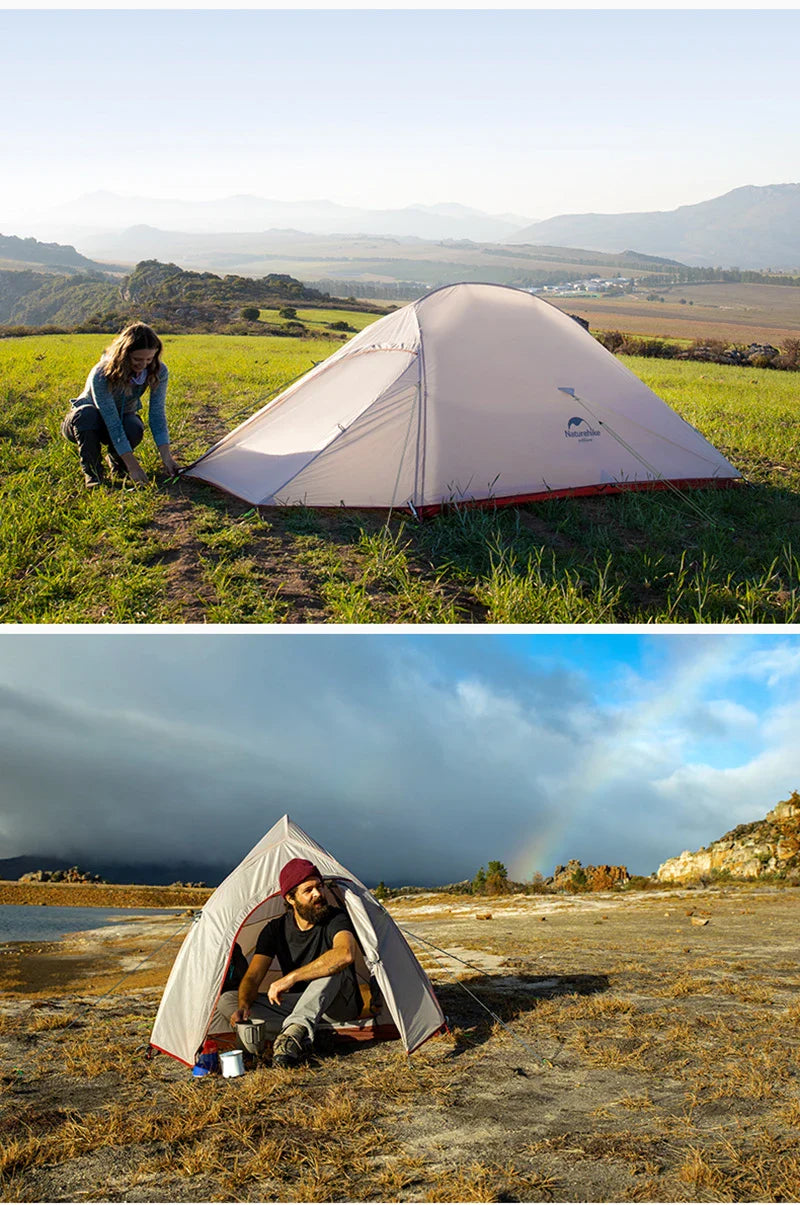 Naturehike Cloud Up 1-Person Camping Tent – Ultralight, Portable, Waterproof Folding Backpack Shelter for Travel & Beach