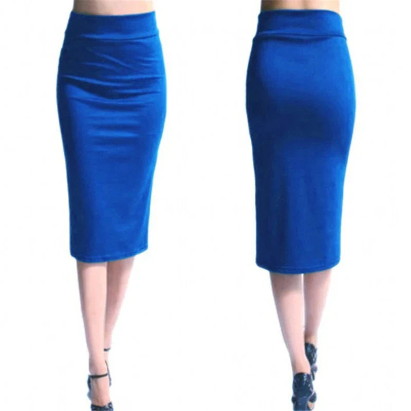 Women’s High Waist Bodycon Pencil Skirt – Slim Fit Knee-Length Stretch Office & Sexy Skirt