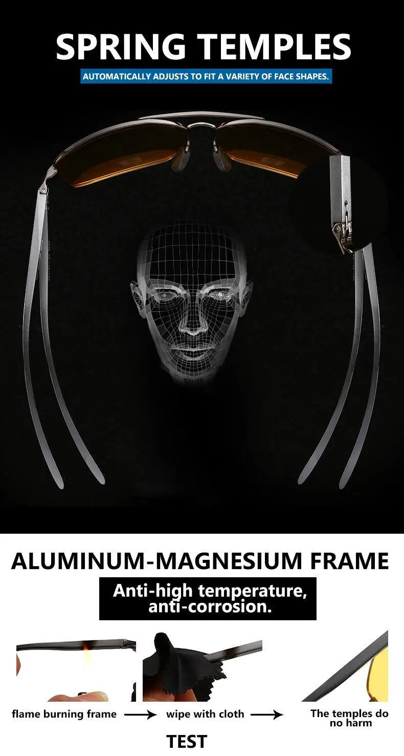 LIOUMO Polarized Photochromic Driving Sunglasses – Chameleon Night Vision Goggles for Men & Women