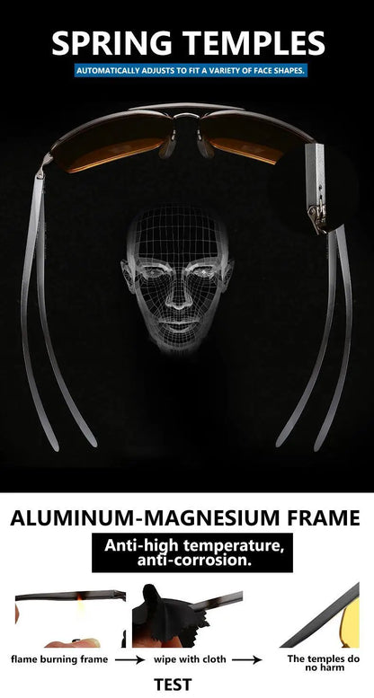 LIOUMO Polarized Photochromic Driving Sunglasses – Chameleon Night Vision Goggles for Men & Women