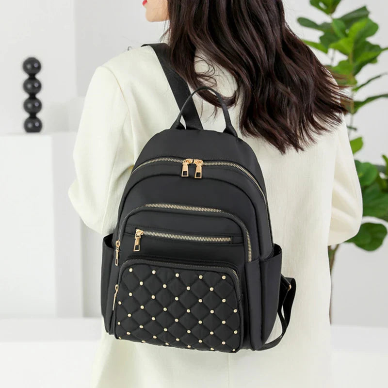 High-Quality Nylon Women's Backpack - Large Capacity, Versatile and Casual Travel Shoulder Bag for Teens