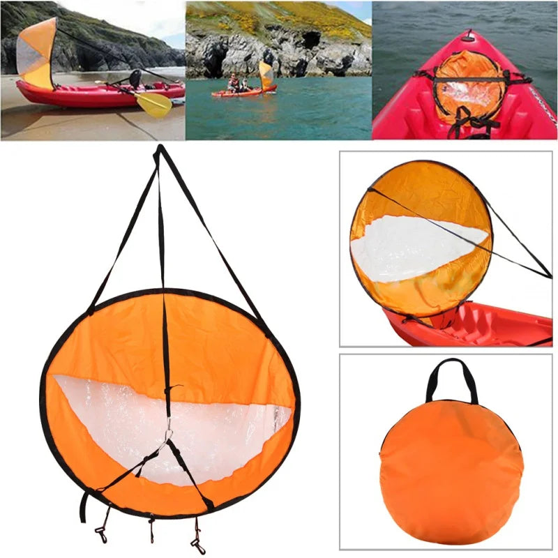 Foldable Surfling Kayak Wind Sail – SUP Paddle Board Sailing Canoe with Clear Window for Rowing Boat