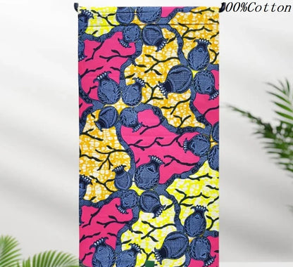 African Ankara Wax Print Fabric - 100% Cotton Batik Material for Sewing & Wholesale 6 Yards