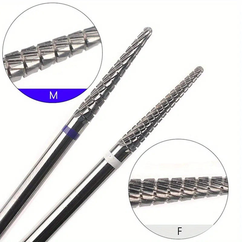 Carbide Cone Nail Drill Bits Set (1/2Pcs) – Electric Cuticle Cleaning & Manicure Grinding Burr Tools for Nail Art Accessories