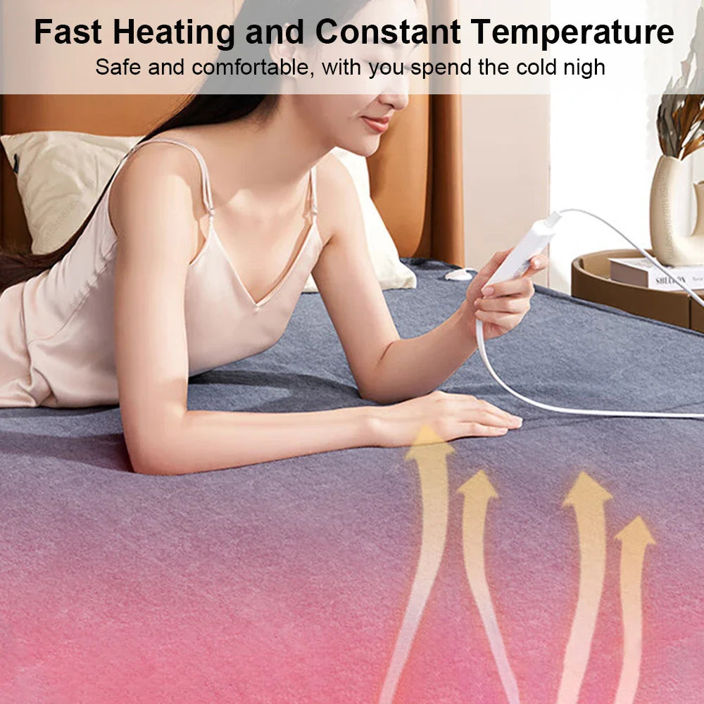 220V Electric Heating Blanket – Thicker Thermal Mattress with Automatic Thermostat for Body Warmth and Room Comfort