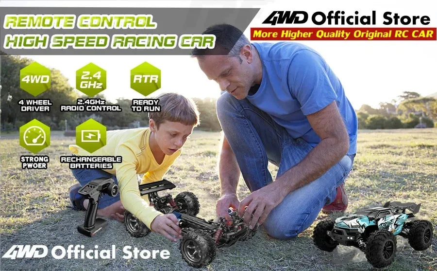 4WD Remote Control Car – Off-Road 4x4 RC High-Speed Buggy Truck, Brushless 50/80KM/H Drift Racing Toy for Kids & Adults