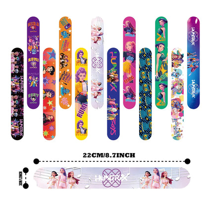 12/24/36/48PCS K-POP Demon Hunters Slap Bracelets – Birthday Party Favors, Christmas Stocking Fillers for Kids
