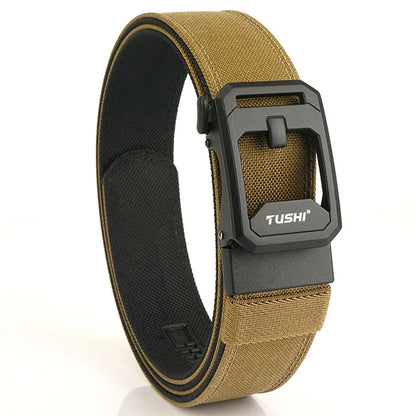 TUSHI Men's Military Tactical Belt – Heavy-Duty Sturdy Nylon with Automatic Buckle for Outdoor & Casual Wear