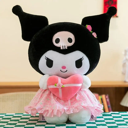 Sanrio Kuromi Plush Toy – 30cm Cinnamoroll & Melody Stuffed Doll, Soft & Comfortable, Valentine's Day & Birthday Gift