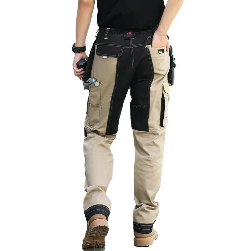 2026 Men’s Multi-Pocket Cargo Work Pants – Durable Wear-Resistant Outdoor Tactical Trousers with Utility Leg Pockets for Work and Hiking