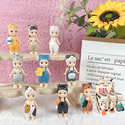 1/4/6/9PCS Random Sonny Angel Cat Blind Box - Cats Life Mini Action Figures & Ornaments, Perfect Christmas Gifts for Kids Fans