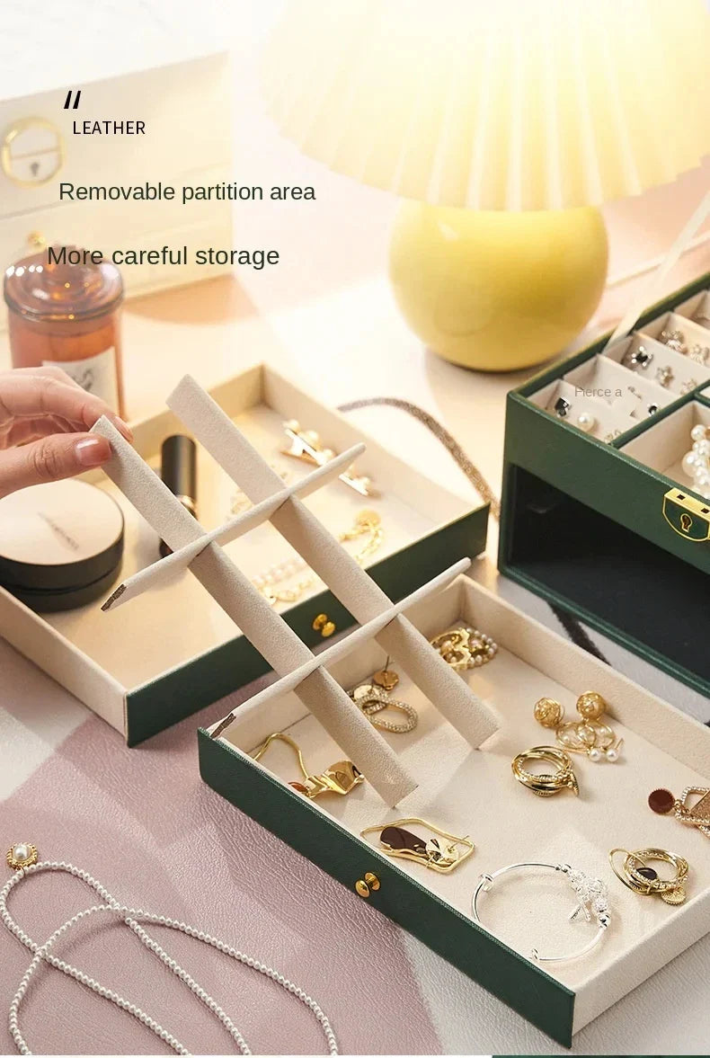 High-End Multi-Layer Jewelry Box – Large Capacity Drawer Organizer for Earrings and Accessories