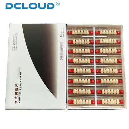 96PCS Dental Resin Denture Teeth Set – Upper & Lower Full Acrylic False Teeth Model (A2/A3 Shades, Anterior & Posterior)