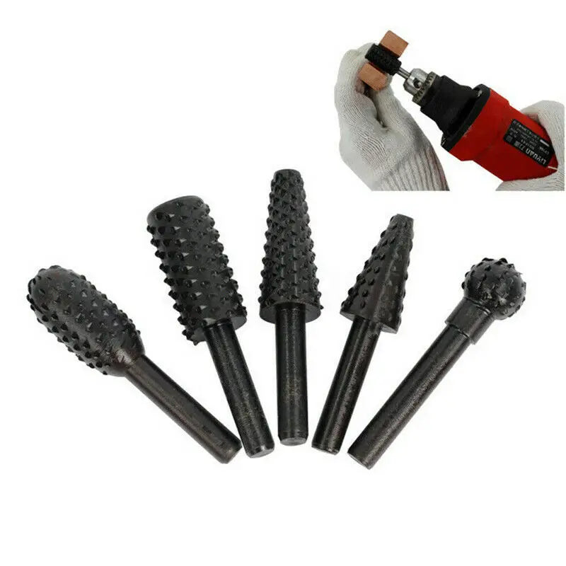 Woodworking Drill Bit Set - 1/4'' 5PCS Cutting Tools for Wood Carving, Carpentry, and Work | Wood Cutting Drill Bit Set