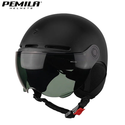 PEMILA Full Edge Wrap Cycling Helmet – MTB & Road Bike Helmet with Goggles, Ear Protection, for E-Bike & Bicycle