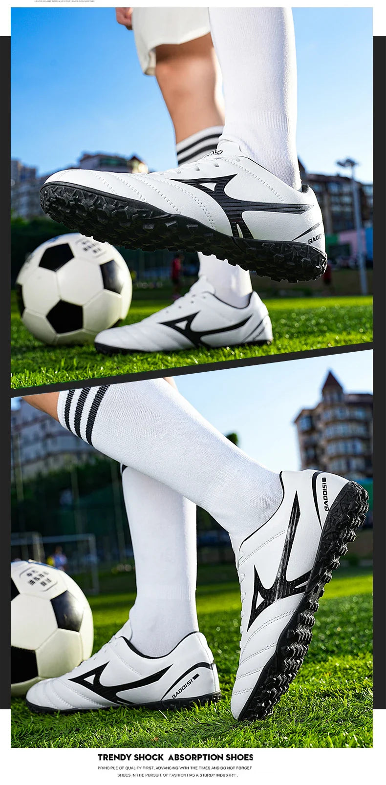 Men’s Football Soccer Cleats – Studded Indoor/Outdoor TF & FG Training Shoes