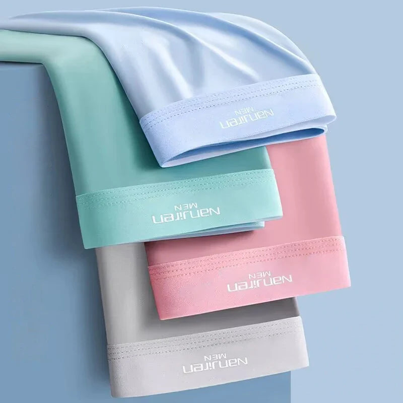 4-Pack Men's Ice Silk Boxer Shorts - Breathable Thin U-Pouch Underwear with Stretch Comfort (L-6XL)