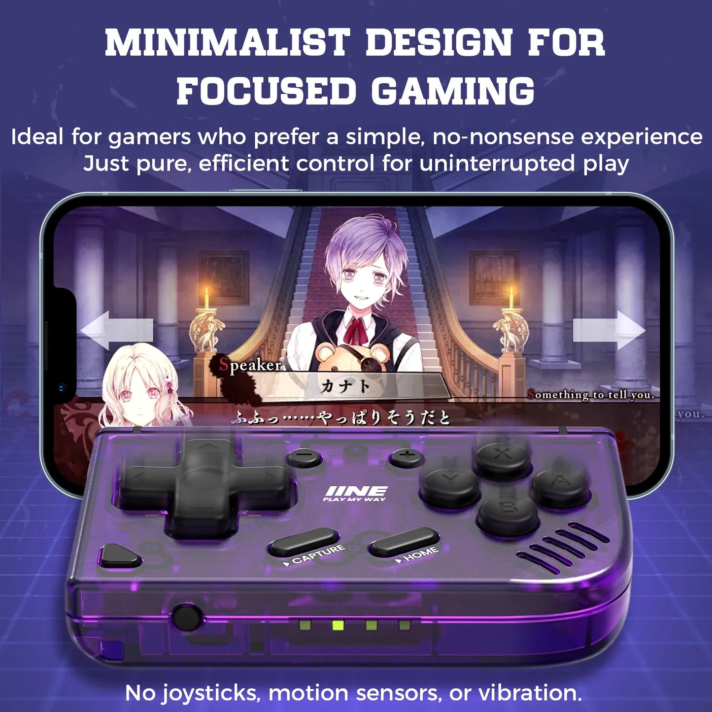 IINE Mini Retro Ananke Controller – Turbo Function, Interchangeable Joystick & D-Pad, Multi-Platform Support, ZL & ZR Buttons