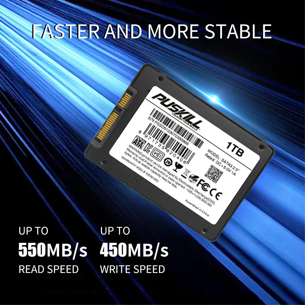 PUSKILL SATA3 SSD – 2.5" Internal Solid State Drive for Laptop & Desktop, Available in 120GB, 256GB, 512GB, 1TB, 2TB   2/2