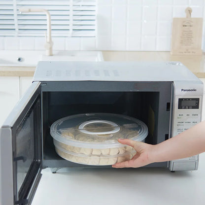 Handheld Dumpling Storage Box - Transparent Food Preservation Tray for Refrigerator & Freezer