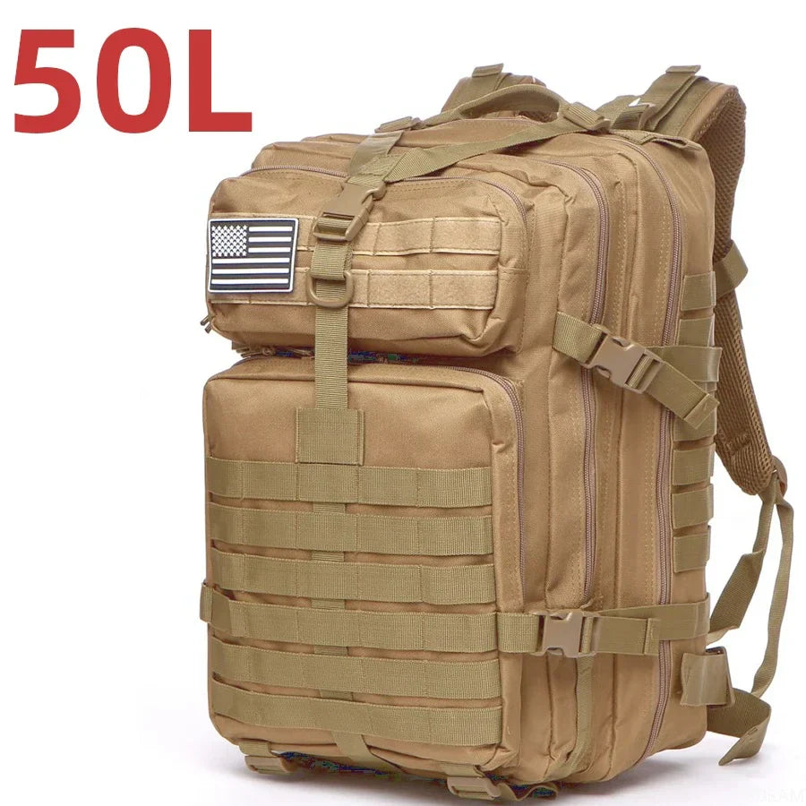 25L/50L Nylon Waterproof Backpack - Outdoor Trekking, Fishing, Hunting, Tactical Sports Rucksack for Camping & Hiking