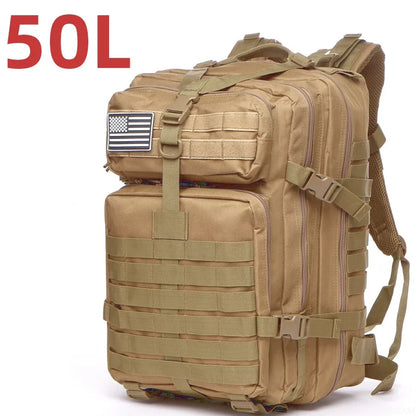 25L/50L Nylon Waterproof Backpack - Outdoor Trekking, Fishing, Hunting, Tactical Sports Rucksack for Camping & Hiking