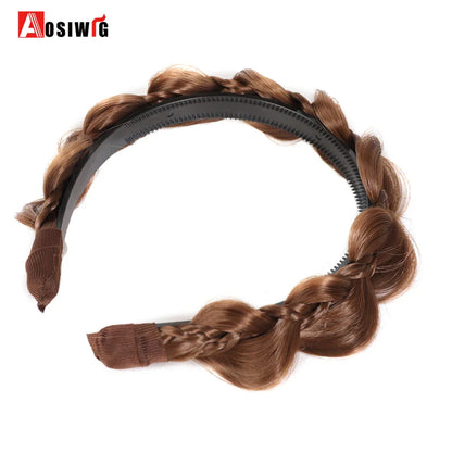 Synthetic Fishbone Braided Headband – Bohemian Plaited Hairpiece for Women Hairstyling