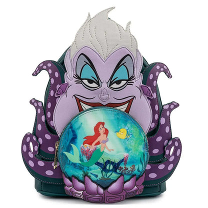 The Aristocats Marie Mini Backpack – Floral Print Schoolbag with Villains Scene, Maleficent & Sleeping Beauty Design for Kids
