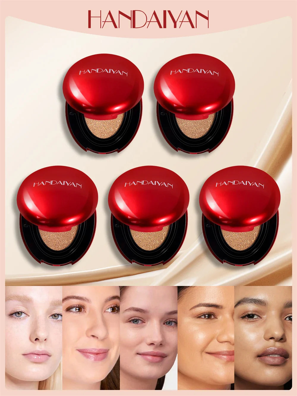 Air Cushion Foundation – Light Natural Moisturizing Concealer, Whitening, Oil-Control, Long-Lasting Base Makeup for Women (Korean Cosmetic)