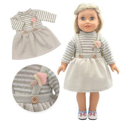 Baby Born Doll Clothes Set – Cute Jumpers, Rompers & Shoes for 13-18 Inch Newborn Dolls, Festival & Birthday Gift