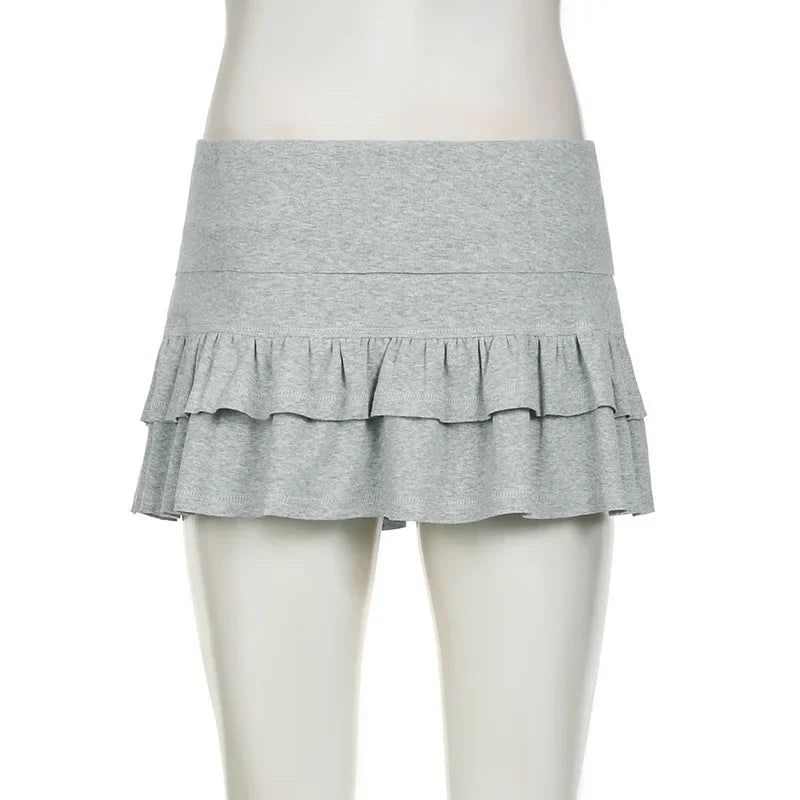 Mooyufo Women’s Sweet Solid Pleated Mini Skirt — Preppy Sexy Low-Waist Slim Skirt, 2024 Summer Fashion Streetwear