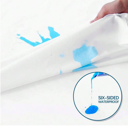 Waterproof Mattress Protector with Zipper - Soft, Breathable & Noiseless Cover for Single, Double, Queen, or King Size Bed