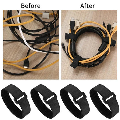 Reusable Nylon Hook & Loop Cable Ties – Adjustable Self-Adhesive Fastening Straps for Cord Management (5M/10M)
