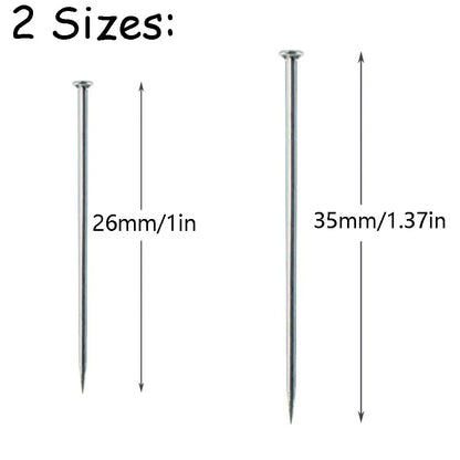 1000PCS Stainless Steel Sewing Pins – 26/35mm Straight Dressmaker Pins with Fine Satin Head for Sewing, Dressmaking & Jewelry Making