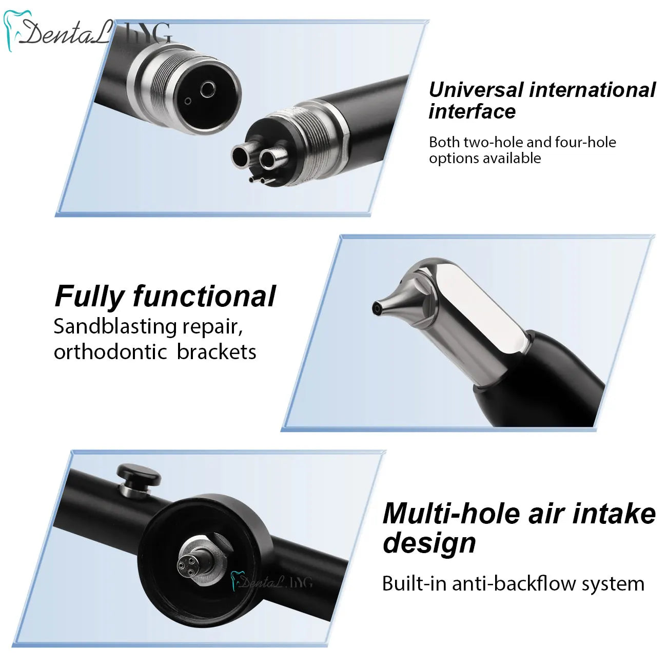 Dental Air Polisher Micro Blaster Aluminum Oxide Sandblasting Gun Machine Dentistry Tool with Water or Dry Mode Polishing System