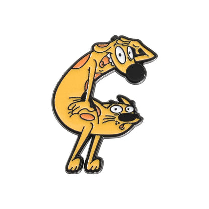 Colorful Cat & Dog Anime Brooch – Cartoon Pin for Clothing, Collars, and Film & TV Accessories