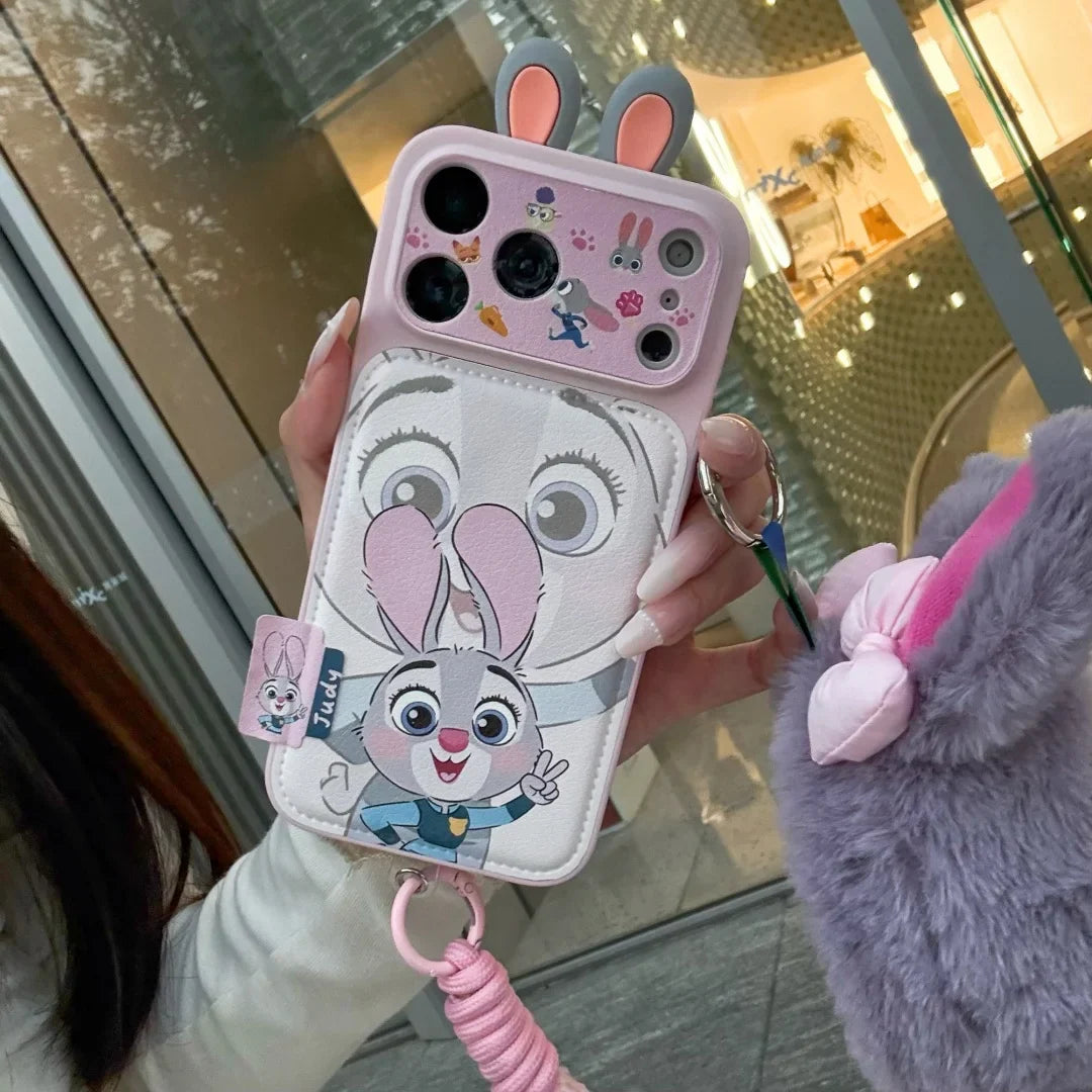 Cute 3D Nick & Judy Cartoon Phone Case – Protective Cover for iPhone 14/15/16/17 Series