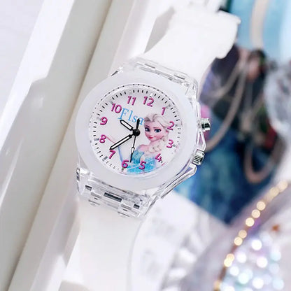 Disney Frozen Princess Kids Watch - Girls' Luminous LED Colorful Wristwatch for Students & Ladies