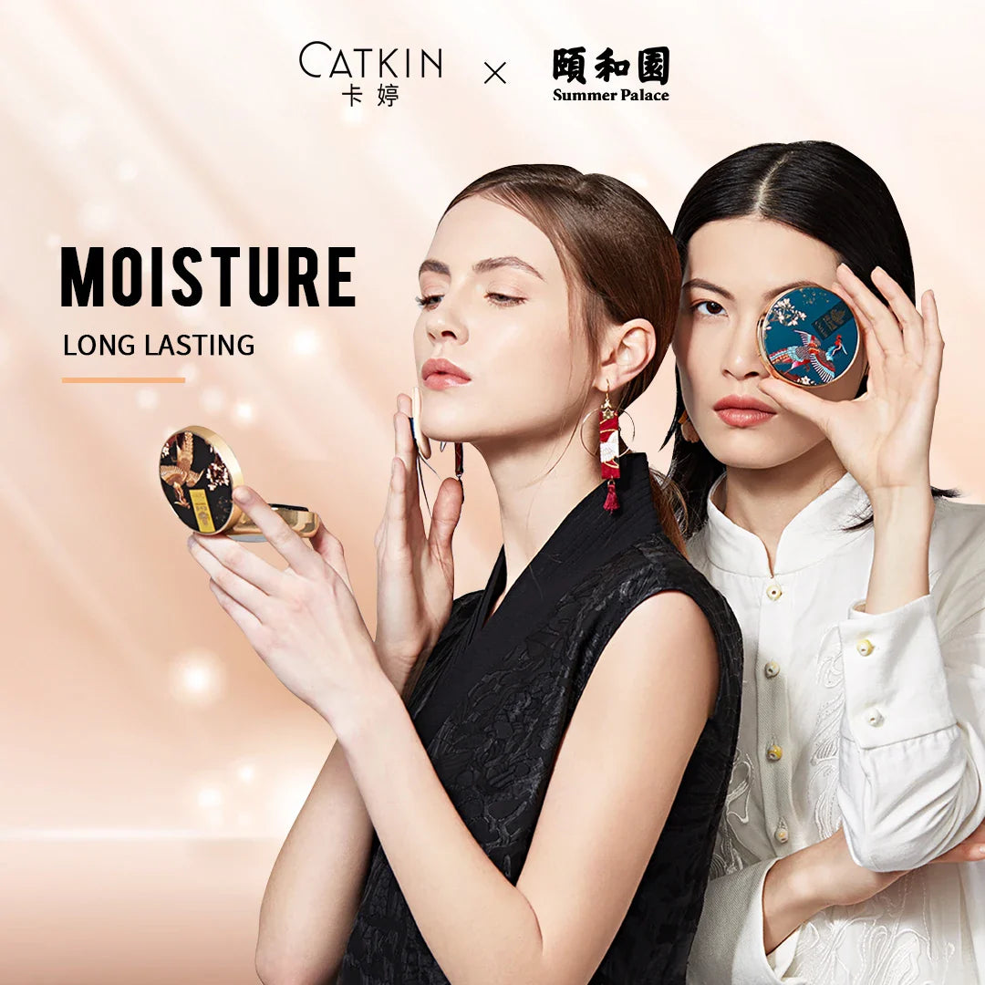 Catkin Phoenix Cushion Foundation – Full Coverage, Sheer Satin Finish, Light Beige with Refill Included