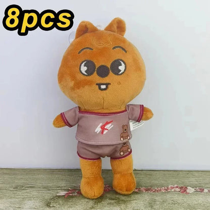 20cm Kawaii Skzoo Plush Toy Set – 8pcs Cartoon Stuffed Animals for Kids, Room Decor & Gifts