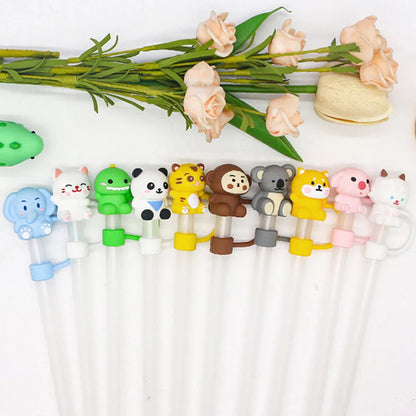 10mm Silicone Straw Covers – Animal Toppers & Spill Stoppers for Stanley 30/40oz Tumbler Accessory