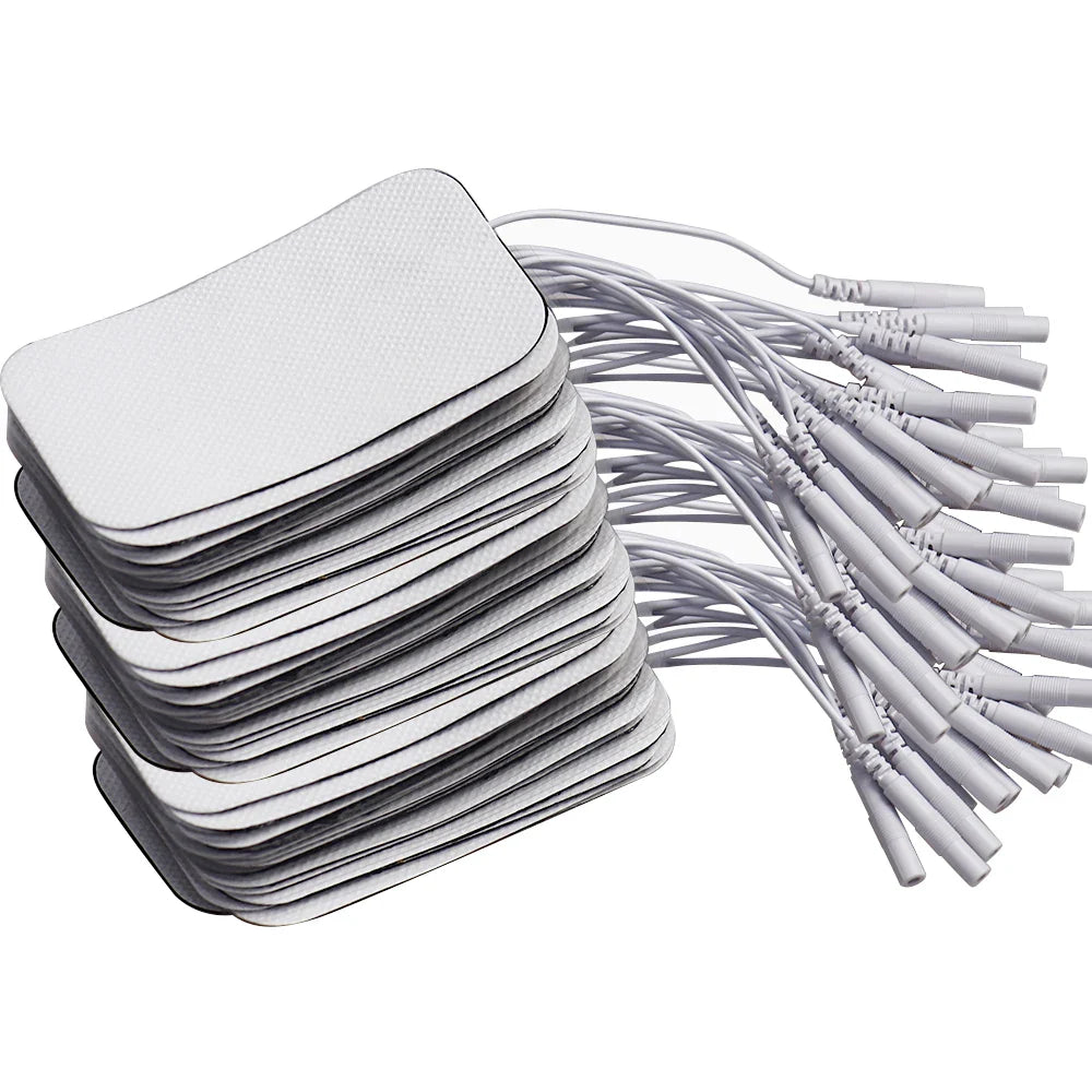 100/50pcs 5x5cm Muscle Stimulator Electrode Pads – Self-Adhesive Non-Woven Replacement for TENS Therapy Machines