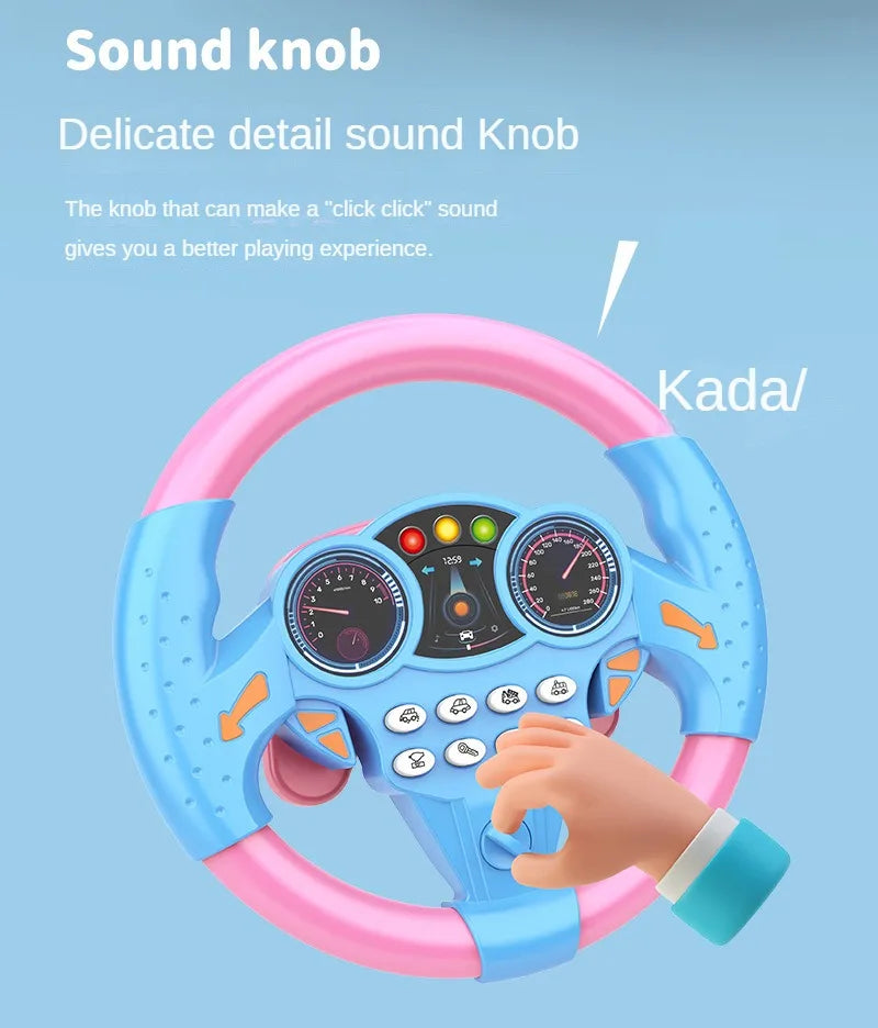 Infant Simulation Steering Wheel Toy – Early Education Copilot Vocal Toy for Kids & Strollers