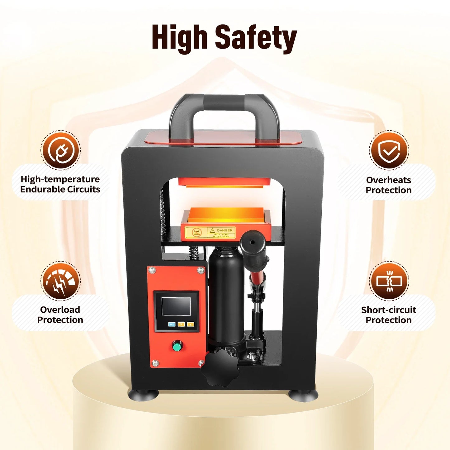 900W/1200W 5T Manual Hydraulic Rosin Heat Press – Dual Plate Oil & Wax Extraction Tool
