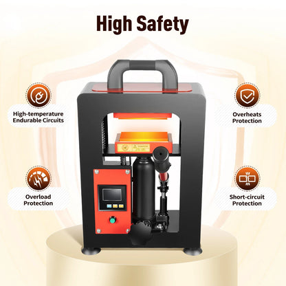 900W/1200W 5T Manual Hydraulic Rosin Heat Press – Dual Plate Oil & Wax Extraction Tool