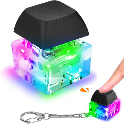 LED Keyboard Fidget Keychain – Stress Relief Finger Clicker Toy & Decompression Gift